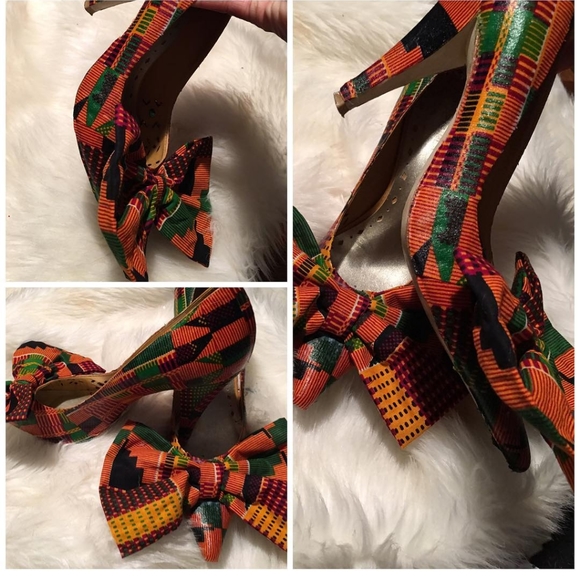 BCBG Shoes - Custom African Print Fabric Heels